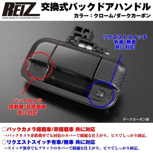 【ダークカーボン】REIZ ライツ 交換式バックドアハンドル1P 新型エブリイワゴンDA17W(H27/2-)