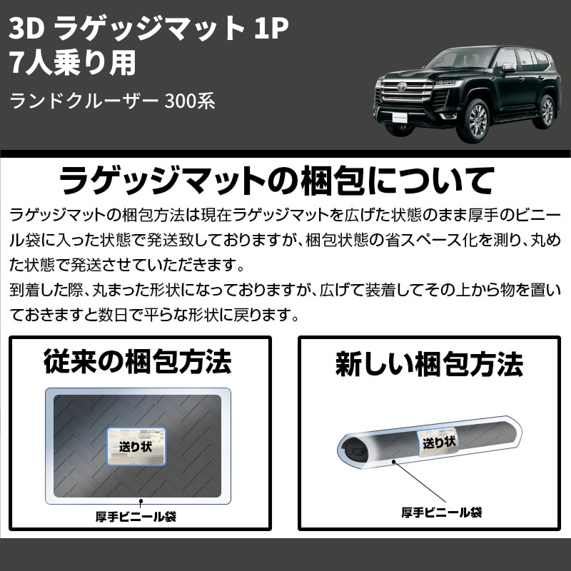 (7人乗り用)  3D ラゲッジマット 1P ランドクルーザー 300系