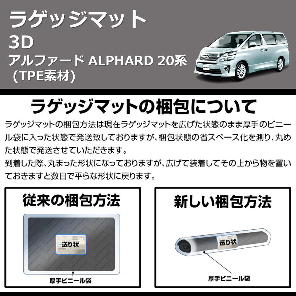 (TPE素材)  3D ラゲッジマット アルファード ALPHARD 20系