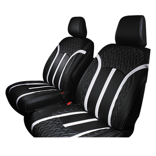 (ブラック×ホワイト)  レザーシートカバー Type LUXE TANK / ROOMY タンク / ルーミー M900A/910A