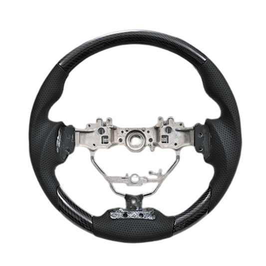 (ガングリップ:パンチング本革仕様)  リアルカーボンステアリング LEXUS NX200t/300h AGZ1＃/AYZ1#