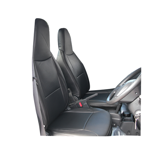 (ブラックレザー) Azur 機能性シートカバー フロント用 運転席助手席セット ハイゼットトラックジャンボ S500P / S510P H26/09-