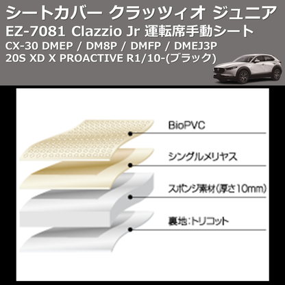 (ブラック) EZ-7081 Clazzio Jr シートカバー クラッツィオ ジュニア CX-30 DMEP / DM8P / DMFP / DMEJ3P 20S XD X PROACTIVE R1/10- 運転席手動シート