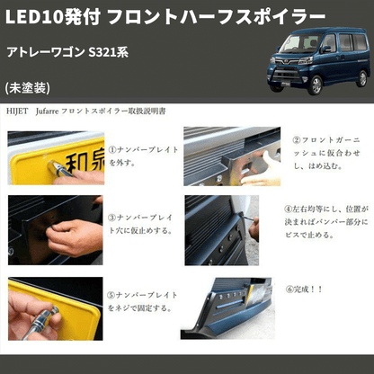 (未塗装) LED10発付 フロントハーフスポイラー アトレーワゴン S321系