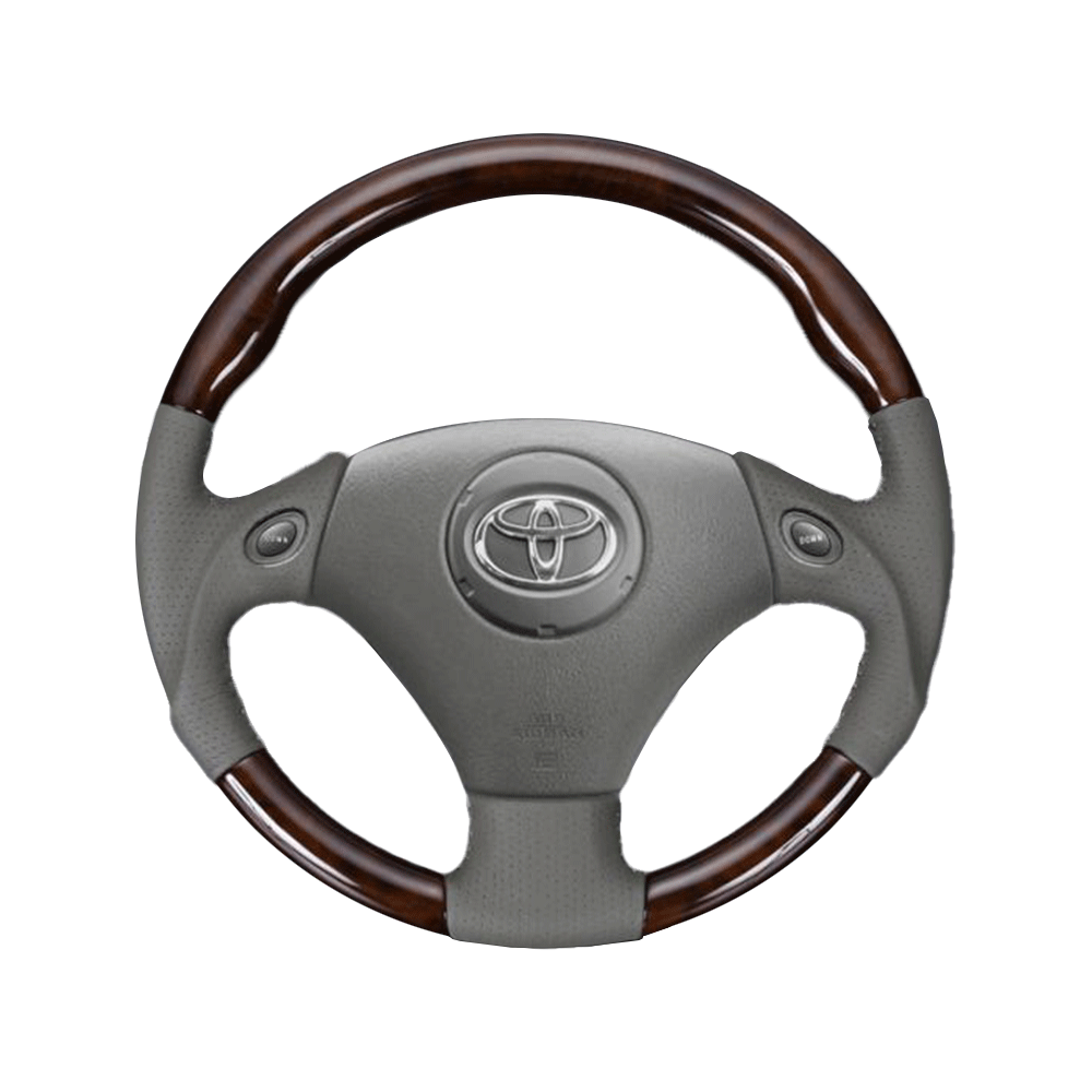 (ミディアムブラウン×ベージュ) 車種専用設計 高品質 ガングリップ ウッド本革・本杢ステアリング アリスト 160系 後期