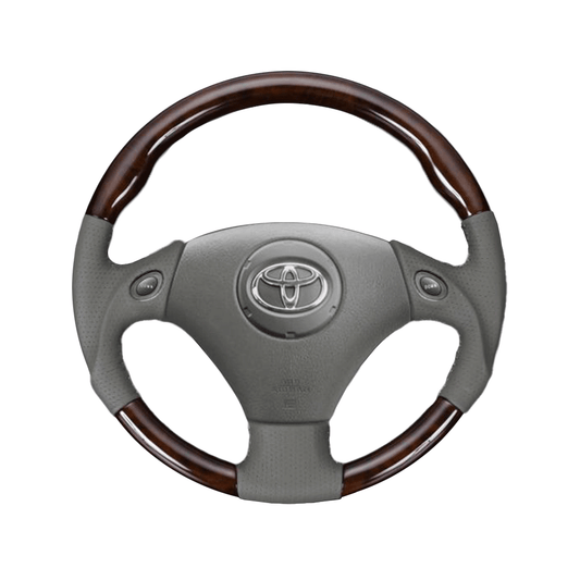 (ミディアムブラウン×ベージュ) 車種専用設計 高品質 ガングリップ ウッド本革・本杢ステアリング アリスト 160系 後期