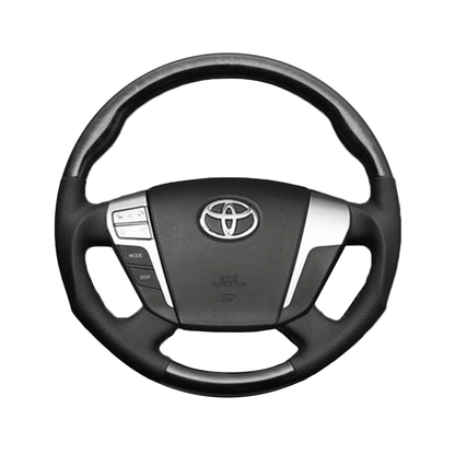 (マホガニー調黒木目×ダークグレー) 車種専用設計 高品質 ガングリップ ウッド×パンチング 本皮調 レザーステアリング アルファード 20系