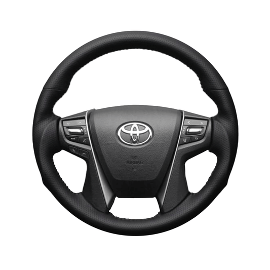 (オールダークグレーレザー) 車種専用設計 高品質 ガングリップ ウッド×パンチング 本皮調 レザーステアリング アルファード 30系