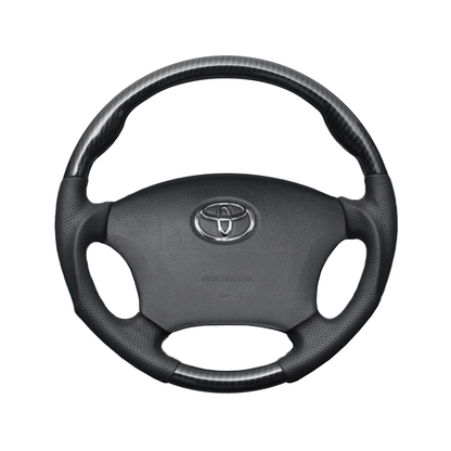 (綾織りカーボン×ダークグレー) ガングリップ ウッド×パンチング 本皮調 レザーステアリング ノア 60系 後期 FEGGARI LS119-254-005 専用設計 高品質