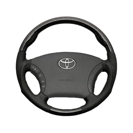 (マホガニー×ダークグレー) ガングリップ ウッド×パンチング 本皮調 レザーステアリング ノア 60系 後期 FEGGARI LS116-178-007 専用設計 高品質