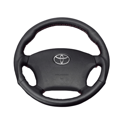 (ダークグレーレザー×レッドステッチ) ガングリップ ウッド×パンチング 本皮調 レザーステアリング ノア 60系 後期 FEGGARI LS116LR-007 専用設計 高品質