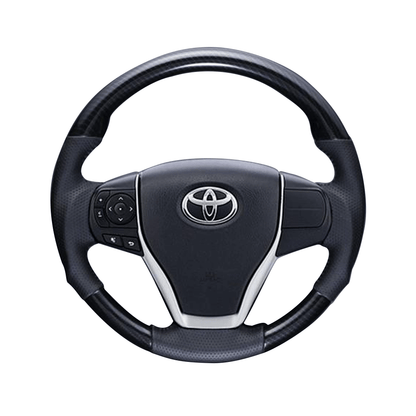 (ウォーベンカーボン×ダークグレー) ガングリップ ウッド×パンチング 本皮調 レザーステアリング ノア 80系 FEGGARI LS175-254-006 専用設計 高品質