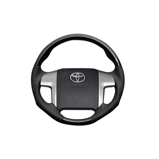 (ピアノブラック×ダークグレー) ガングリップ ウッド×パンチング 本皮調 レザーステアリング ブレイド 150系 前期 FEGGARI LS19-126-009 専用設計 高品質