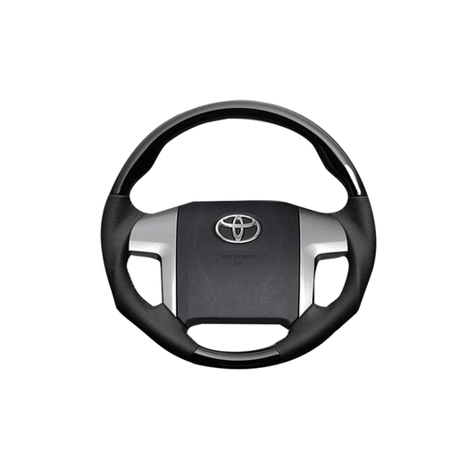 (ピアノブラック×ダークグレー) ガングリップ ウッド×パンチング 本皮調 レザーステアリング マークＸジオ 10系 FEGGARI LS19-126-011 専用設計 高品質