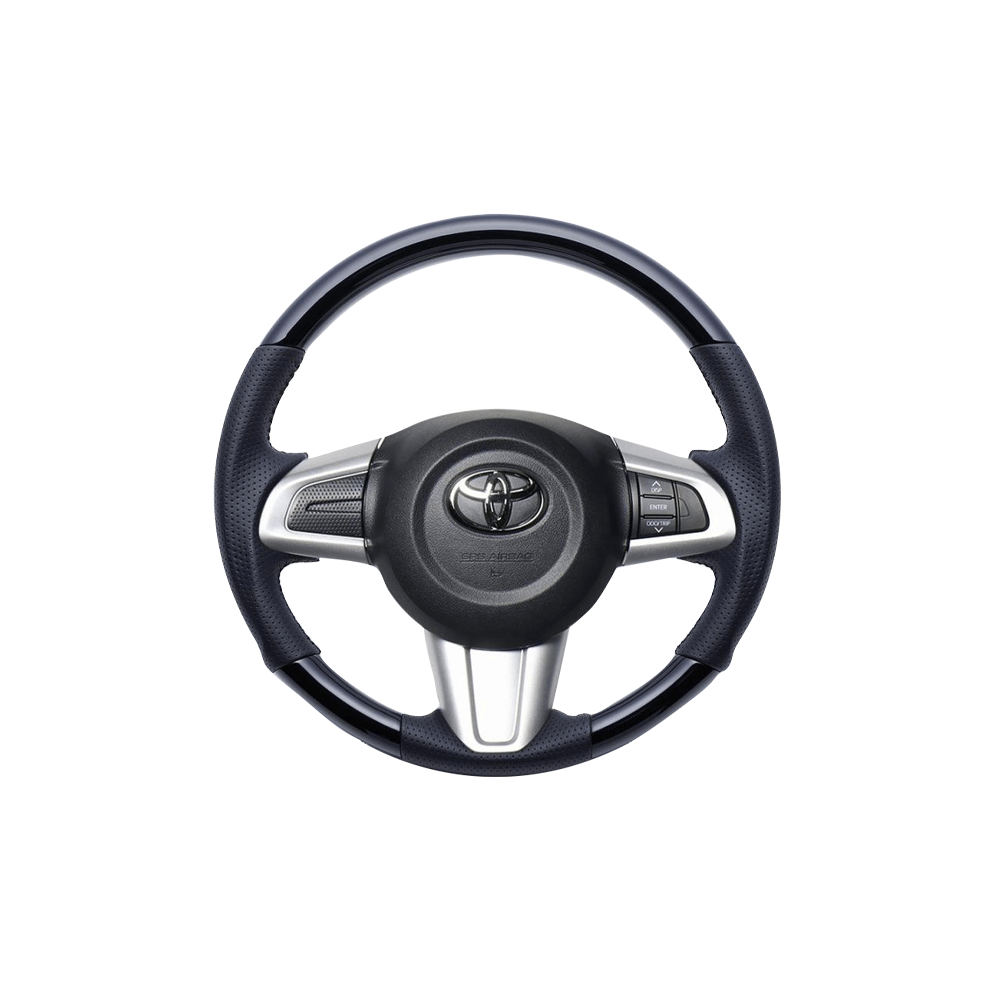 (ピアノブラック×ブラックステッチ) ガングリップ ウッド×パンチング 本皮調 レザーステアリング タンク 900系 FEGGARI LSM900-PB-001 車種専用設計 高品質