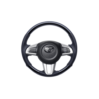 (ピアノブラック×ブラックステッチ) ガングリップ ウッド×パンチング 本皮調 レザーステアリング タンク 900系 FEGGARI LSM900-PB-001 車種専用設計 高品質