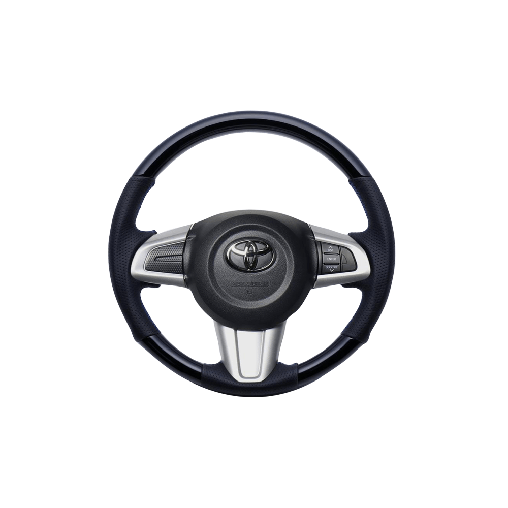 (ピアノブラック×ブルーステッチ) ガングリップ ウッド×パンチング 本皮調 レザーステアリング タンク 900系 FEGGARI LSM900-PBB-001 車種専用設計 高品質