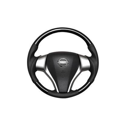 (ピアノブラック) ガングリップ ウッド×パンチング 本皮調 レザーステアリング キャラバン NV350 E26 後期用 GX FEGGARI LS26KPB 車種専用設計 高品質