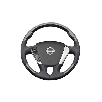 (シルバーロ-ズウッド×ダークグレー) ガングリップ ウッド×パンチング 本皮調 レザーステアリング ティアナ J32系 FEGGARI LS104-002 車種専用設計 高品質