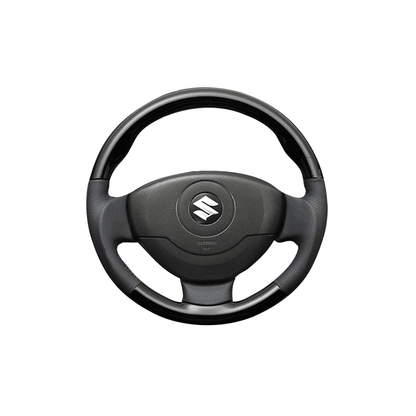 (ピアノブラック×ダークグレー) ガングリップ ウッド×パンチング 本皮調 レザーステアリング モコ MG22S系 FEGGARI LS54-005 車種専用設計 高品質