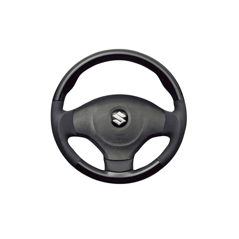 (ピアノブラック×ダークグレー) ガングリップ ウッド×パンチング 本皮調 レザーステアリング モコ MG22S系 FEGGARI LS48-007 車種専用設計 高品質