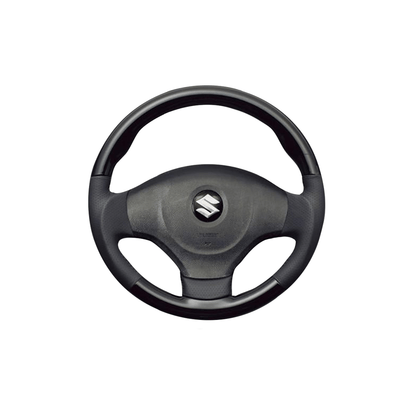 (ピアノブラック×ダークグレー) ガングリップ ウッド×パンチング 本皮調 レザーステアリング モコ MG22S系 FEGGARI LS48-007 車種専用設計 高品質