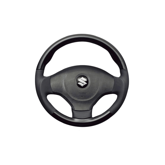 (ピアノブラック×ダークグレー) ガングリップ ウッド×パンチング 本皮調 レザーステアリング モコ MG22S系 FEGGARI LS48-007 車種専用設計 高品質