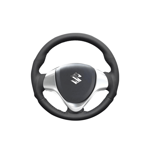 (ダークグレーレザー×ブラックステッチ) ガングリップ ウッド×パンチング 本皮調 レザーステアリング NV100クリッパーリオ DR17W系 FEGGARI LS135LB-007