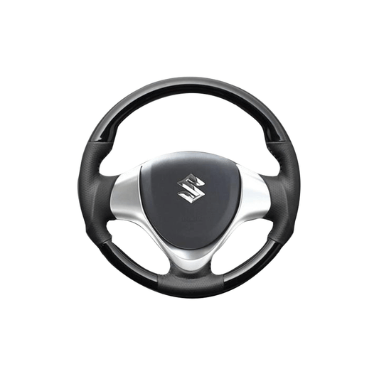 (ピアノブラック×ダークグレー) ガングリップ ウッド×パンチング 本皮調 レザーステアリング NV100クリッパーリオ DR17W系 FEGGARI LS137-007