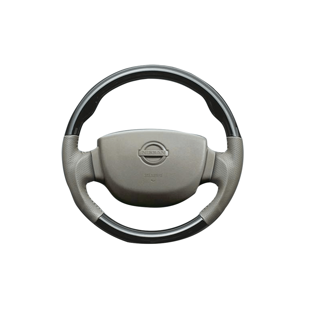 (ピアノブラック×ベージュ) ガングリップ ウッド×パンチング 本皮調 レザーステアリング NV100クリッパー DR64V系 FEGGARI LS76-004 車種専用設計 高品質