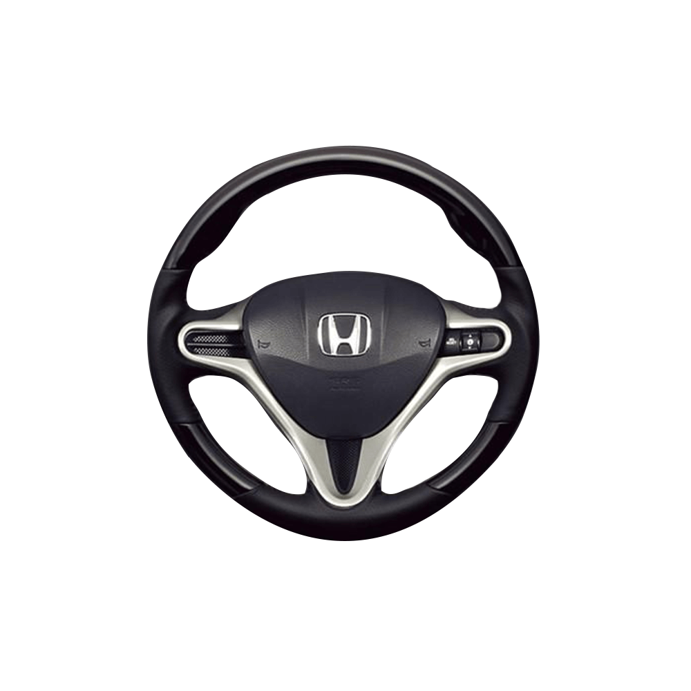 (ピアノブラック×ダークグレー) ガングリップ ウッド×パンチング 本皮調 レザーステアリング インサイト ZE2系 FEGGARI LS01CH-001 車種専用設計 高品質