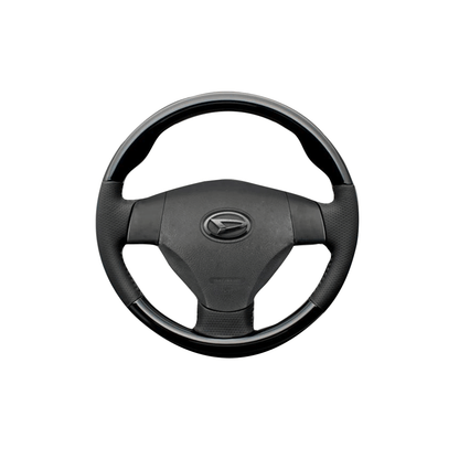 (ピアノブラック×ダークグレー) スタンダードグリップ ウッド×パンチング 本皮調ステアリング ムーヴ / ムーヴカスタム L175/185系 FEGGARI LS30-126-004