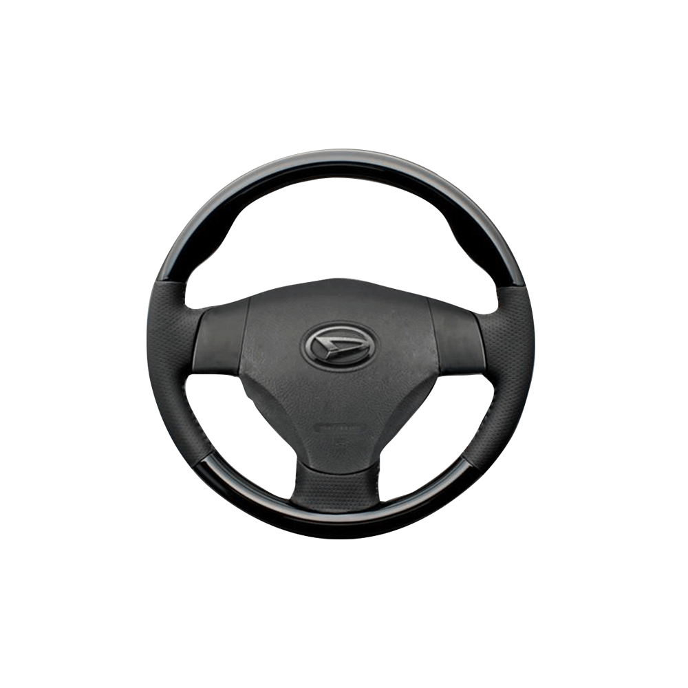 (ピアノブラック×ダークグレー) ガングリップ ウッドコンビステアリング ムーヴ / ムーヴカスタム LA100/110系 前期 FEGGARI LS30-126-005