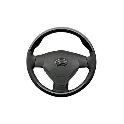 (ピアノブラック×ダークグレー) ガングリップ ウッドコンビステアリング ムーヴ / ムーヴカスタム LA100/110系 前期 FEGGARI LS30-126-005