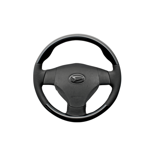 (ピアノブラック×ダークグレー) ガングリップ ウッドコンビステアリング ムーヴ / ムーヴカスタム LA100/110系 前期 FEGGARI LS30-126-005