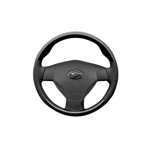 (ピアノブラック×ダークグレー) スタンダードグリップ ウッド×パンチング 本皮調ステアリング コンテ / コンテカスタム L575/585系 FEGGARI LS30-126-007