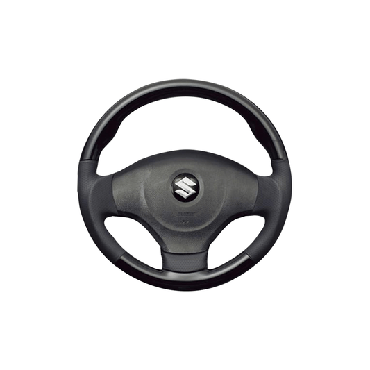 (ピアノブラック×ダークグレー) ガングリップ ウッド×パンチング 本皮調 レザーステアリング MRワゴン MF22系 FEGGARI LS48-001 車種専用設計 高品質