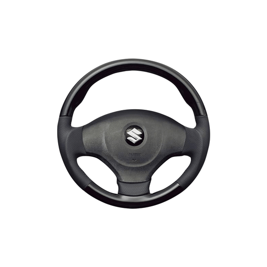 (ピアノブラック×ダークグレー) ガングリップ ウッド×パンチング 本皮調 レザーステアリング MRワゴン MF33S系 FEGGARI LS48-002 車種専用設計 高品質