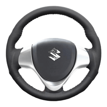 (ダークグレーレザー×レッドステッチ) ガングリップ ウッド×パンチング ステアリング ワゴンR / ワゴンRスティングレー MH34/44系 FEGGARI LS135LR-004