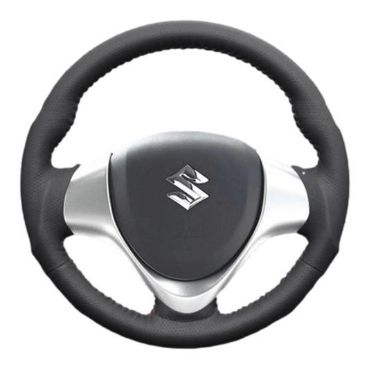 (ダークグレーレザー×レッドステッチ) ガングリップ ウッド×パンチング ステアリング ワゴンR / ワゴンRスティングレー MH34/44系 FEGGARI LS135LR-004