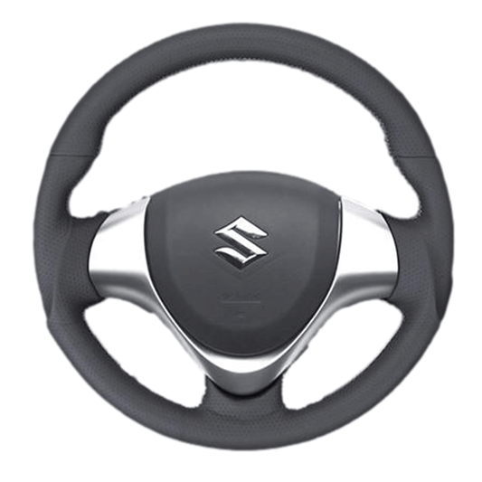 (ベージュレザー×シルバーユーロステッチ) ガングリップ ステアリング ワゴンR / ワゴンRスティングレー MH34/44系 FEGGARI LSEV-WALS-004