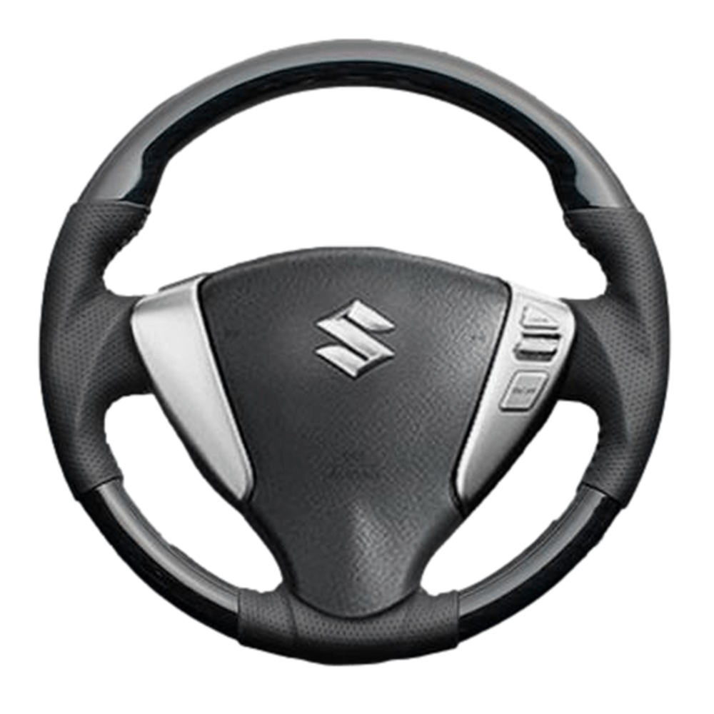 (黒木目) ガングリップ ウッド×パンチング 本皮調 レザーステアリング ランディ C26 FEGGARI LS08AN-005