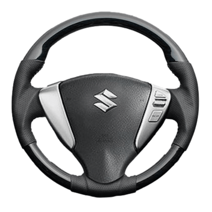 (黒木目) ガングリップ ウッド×パンチング 本皮調 レザーステアリング ランディ C26 FEGGARI LS08AN-005