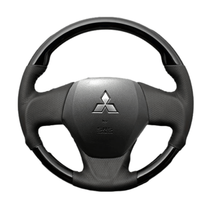 (ピアノブラック×ダークグレー) ガングリップ ウッドコンビステアリング アウトランダー PHEVGG2W 前期 ガーニッシュ無車用 FEGGARI LS10CN-006