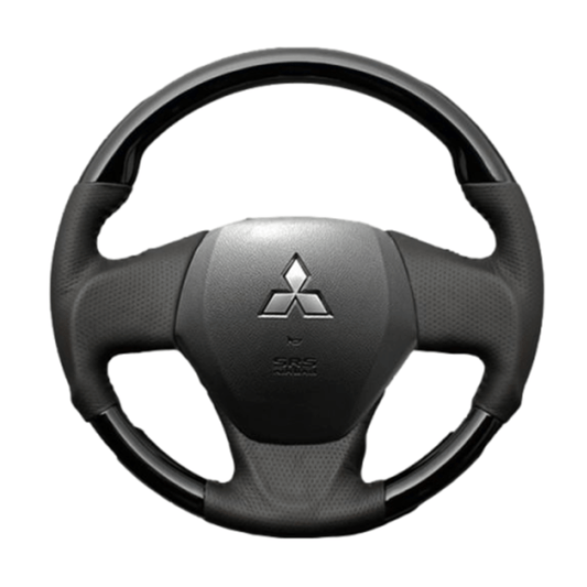 (ピアノブラック×ダークグレー) ガングリップ ウッドコンビステアリング アウトランダー PHEVGG2W 前期 ガーニッシュ無車用 FEGGARI LS10CN-006