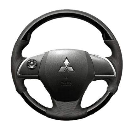 (ピアノブラック×ダークグレー) ガングリップ ウッドコンビステアリング アウトランダー PHEVGG2W 前期 ガーニッシュ有車用 FEGGARI LS12CN-006