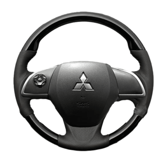 (ピアノブラック×ダークグレー) ガングリップ ウッドコンビステアリング アウトランダー PHEVGG2W 前期 ガーニッシュ有車用 FEGGARI LS12CN-006