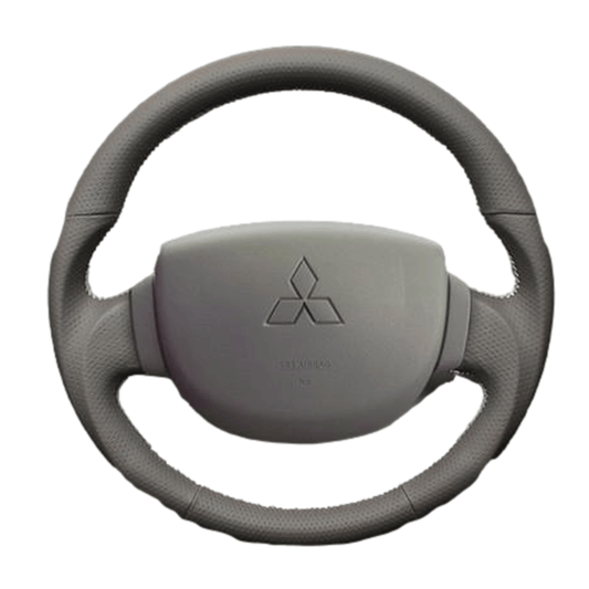 (ベージュレザー×シルバーユーロステッチ) ガングリップ ウッド×パンチング 本皮調 レザーステアリング ミニキャブバン DS17V系 FEGGARI LSEV-VALS-003