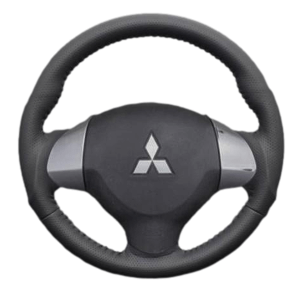 (ダークグレーレザー×ブラックステッチ) ガングリップ ウッド×パンチング 本皮調 レザーステアリング タウンボックス DS17W系 FEGGARI LS135LB-008