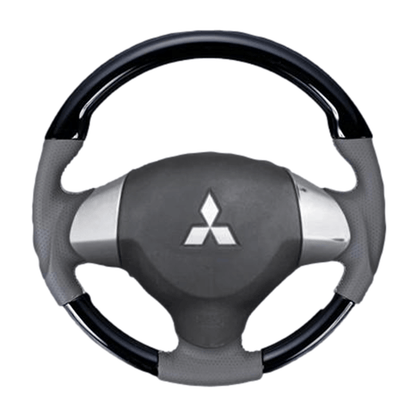 (ピアノブラック×ベージュ) ガングリップ ウッド×パンチング 本皮調 レザーステアリング タウンボックス DS17W系 FEGGARI LSEV-WPS-008